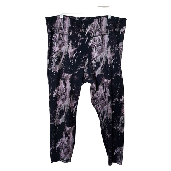 Old Navy Active Pants - Old Navy Active PowerPress High-Rise Leggings 3X Purple Black Marble Go-Dry Crop